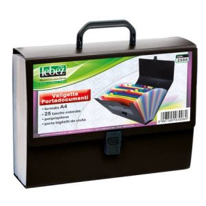 Valigetta portadocumenti Lebez 33x24,5x8 cm 25 scomparti ass. blu, nero e rosso 2580 | Cod. 100897