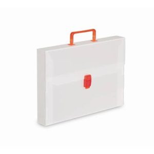 Valigetta portadocumenti Favorit a una chiusura polionda cannettato bianco trasparente 27x38 cm dorso 5 cm - EURO5T | Cod. 100189