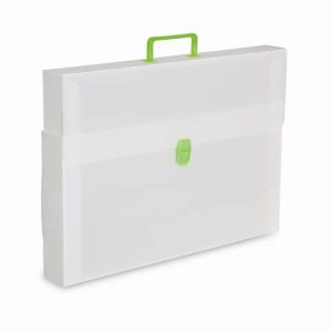 Valigetta portadisegni Favorit a una chiusura polionda cannettato bianco traspar. 53x38 cm dorso 3,5 cm - EURO 4T | Cod. 100192