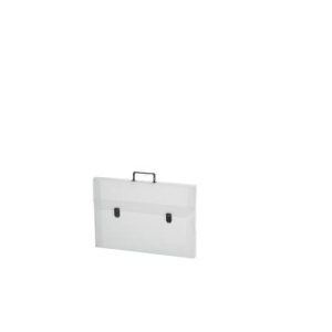 Valigetta portadisegni Favorit a due chiusure polionda cannettato bianco trasparente 52x73 cm dorso 3 cm - ECO3T | Cod. 100199