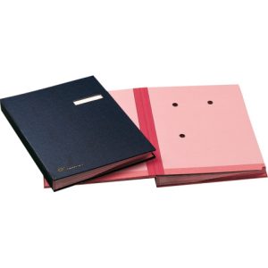 Libro firma 18 intercalari FRASCHINI 24x34 cm similpelle con porta etichetta intercambiabile blu - 618-D-DB | Cod. 101331