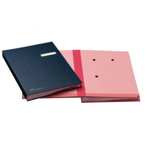 Libro firma 18 intercalari FRASCHINI 24x34 cm similpelle con porta etichetta intercambiabile rosso - 618-D-DR | Cod. 101332