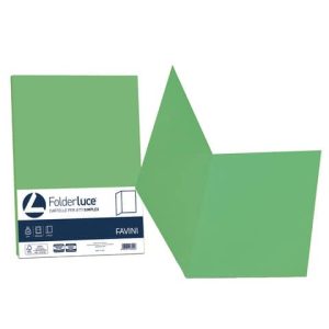 Cartellina semplice FAVINI FOLDER S cartoncino Simplex Luce&Acqua 200 g/m² 25x34cm verde 60 conf.50 - A50D664 | Cod. 100619
