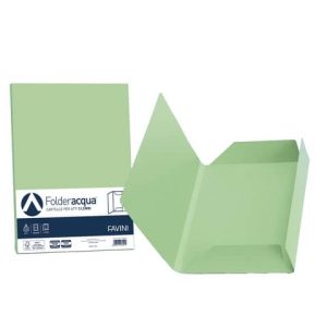 Cartellina 3 lembi Favini FOLDER 3L Luce&Acqua 200 g/m² 24,5x34,5cm verde chiaro 09 conf.25 - A50P434 | Cod. 100639