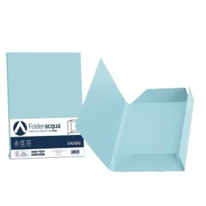 Cartellina 3 lembi Favini FOLDER 3L Luce&Acqua 200 g/m² 24,5x34,5cm celeste 08 conf.25 - A50T434 | Cod. 100638