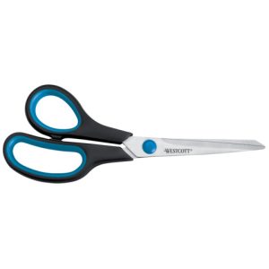 Forbici per mancini Westcott Soft Grip Easy Grip lame asimettriche 21 cm blu/nero E-30282 00 | Cod. 100022