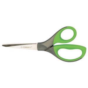 Forbici universali Q-Connect Elite Softgrip lame asimmetriche grigio/verde 21 cm - E-30381 IA | Cod. 100026