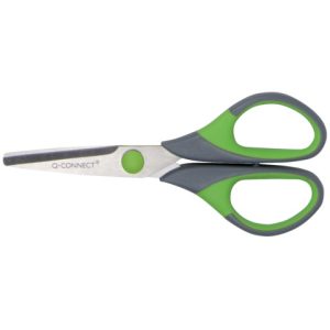 Forbici Q-Connect Softgrip lame simmetriche grigio/verde 14 cm E-35250 IA | Cod. 100032