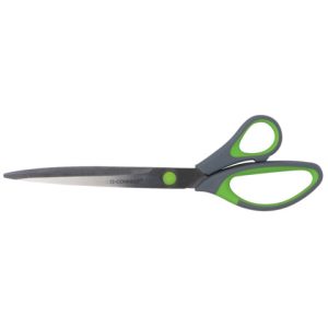 Forbici Q-Connect Softgrip lame asimmetriche grigio/verde 24,9 cm E-35293 IA | Cod. 100035