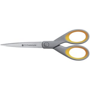 Forbici Westcott Softgrip Titanium Super simmetrica giallo/grigio lama 18 cm E-30470 00 | Cod. 100057