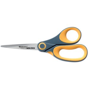 Forbici Westcott Softgrip Titanium Non Stick asimmetriche grigio/giallo lama 21 cm - E-33681 00 | Cod. 100061