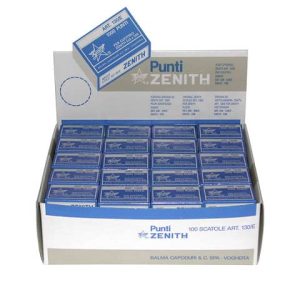 Punti per cucitrice 130/e S100 in acciaio naturale Zenith - conf. da 100 scatole da 1000 punti - 0311301431 | Cod. 125205