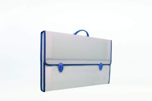 CoLibrì Valigetta Fine tex 37,5x58,5x5,5 cm in Polipropilene Alveolare Maniglia Arrotondata, Chiusura e Bordino in tessuto Colore Blu Struttura Neutra | Cod. 122052